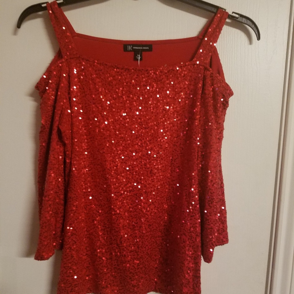 iNC international Concepts cold shoulder top